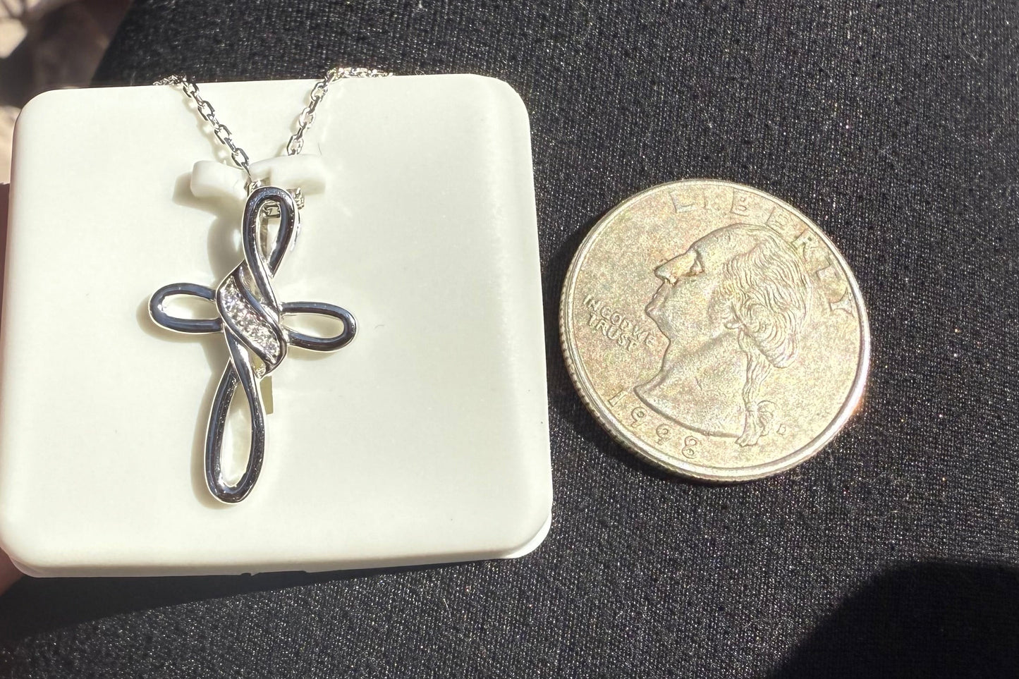 0.75ctw Moissanite Cross Pendant 925 Sterling Silver Brand New