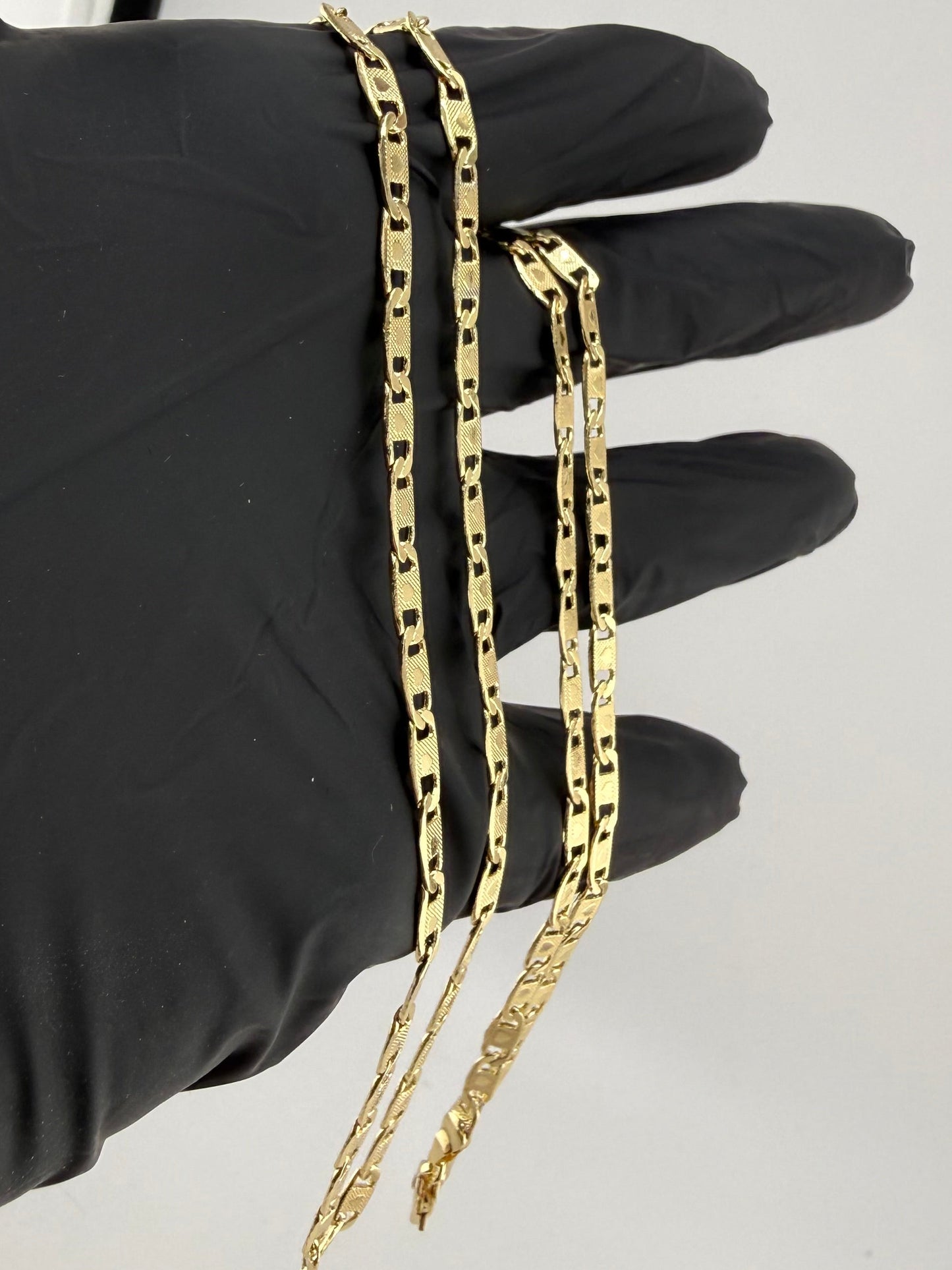 24" 3.4mm Diamond Cut Valentino Chain with Hearts 18K Gold Filled Brand New