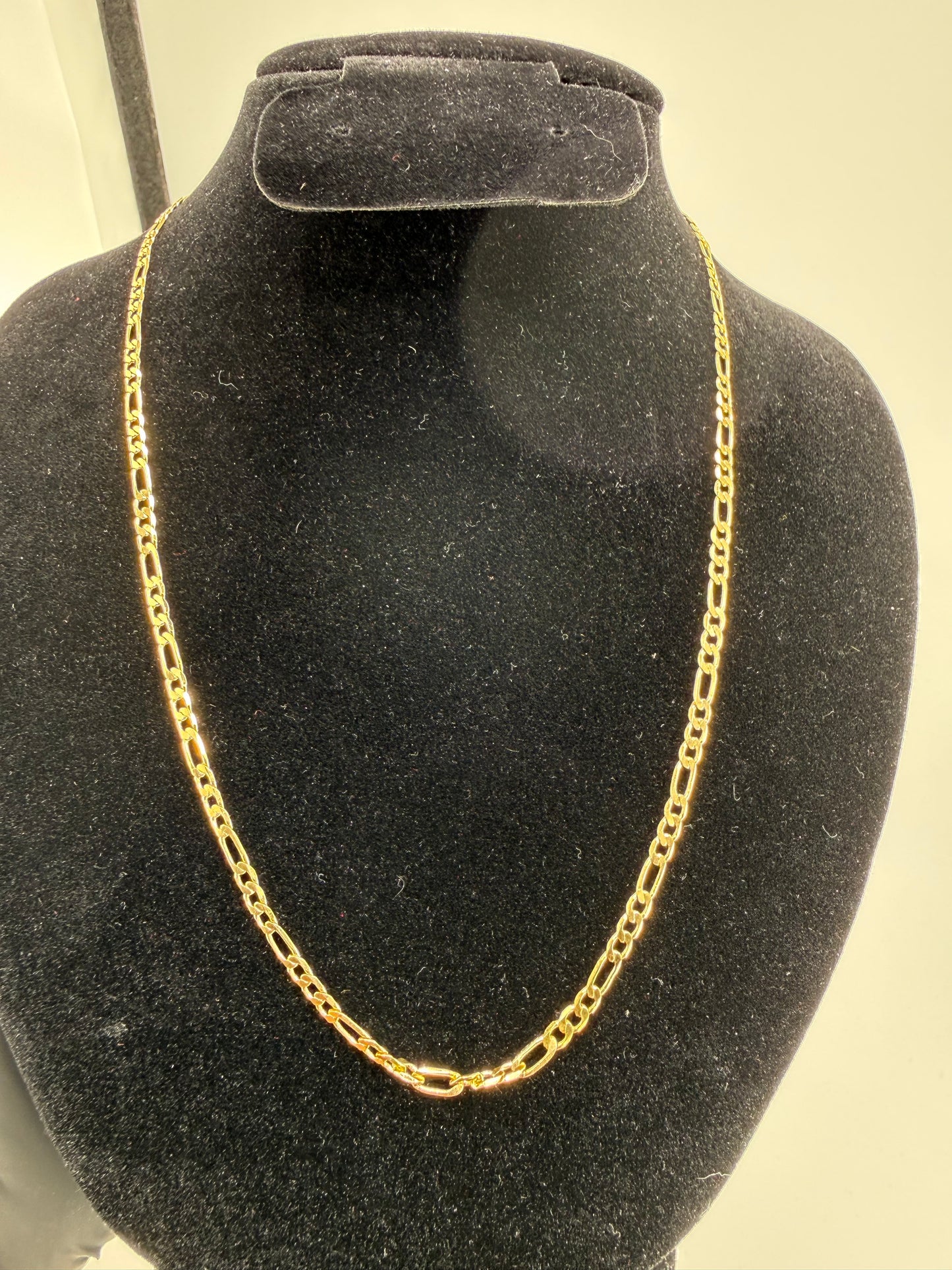 18" 3mm Figaro Chain 18K Gold Filled Brand New