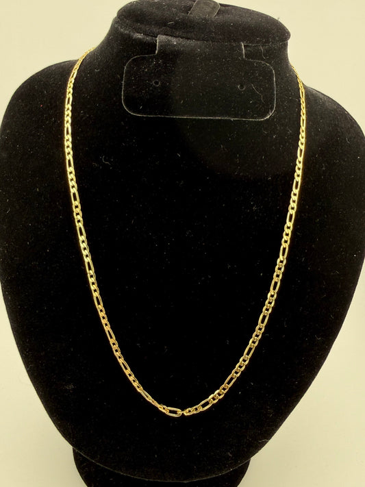 18" 3mm Figaro Chain 18K Gold Filled Brand New