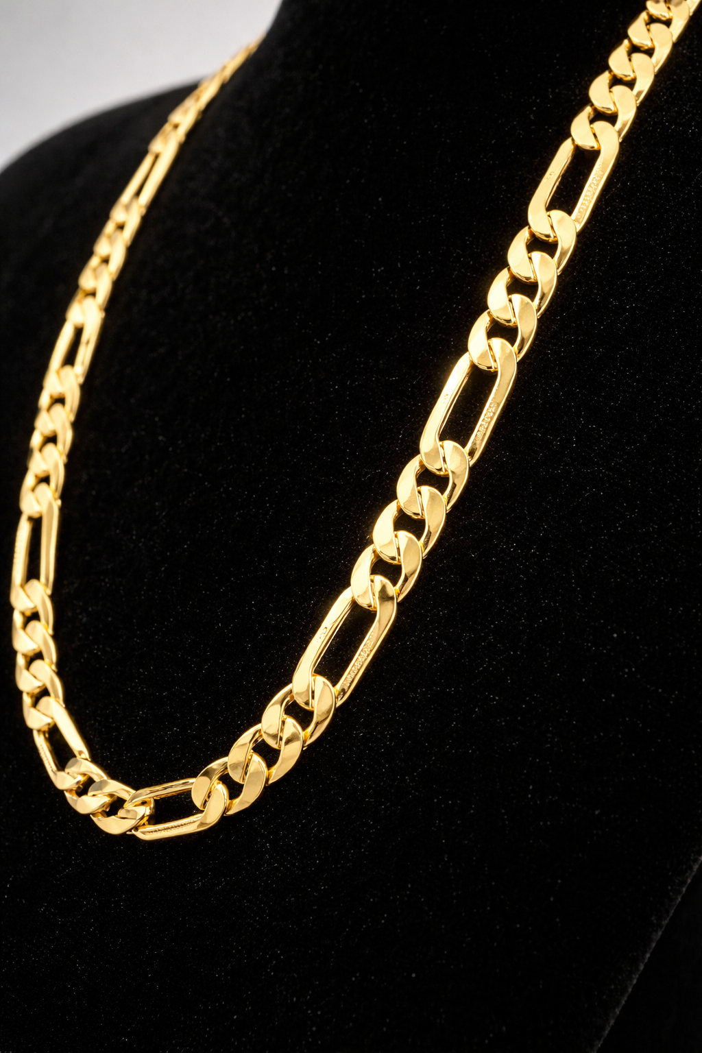 24" 6mm Diamond Cut Figaro Chain 18K Gold Filled Brand New