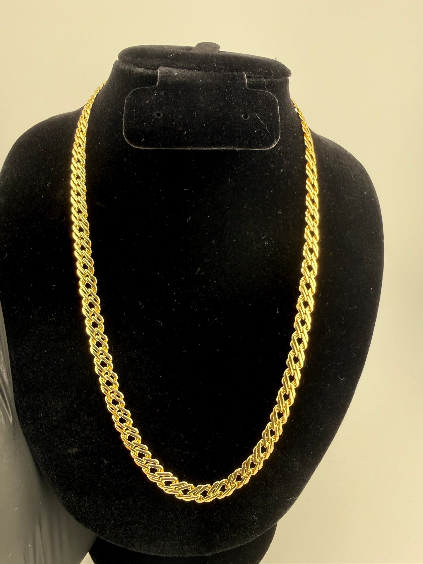 18" 5mm Double Cuban Link Chain 18K Gold Filled Brand New