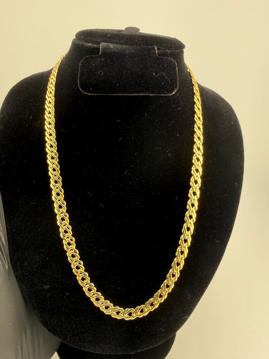 18" 5mm Double Cuban Link Chain 18K Gold Filled Brand New