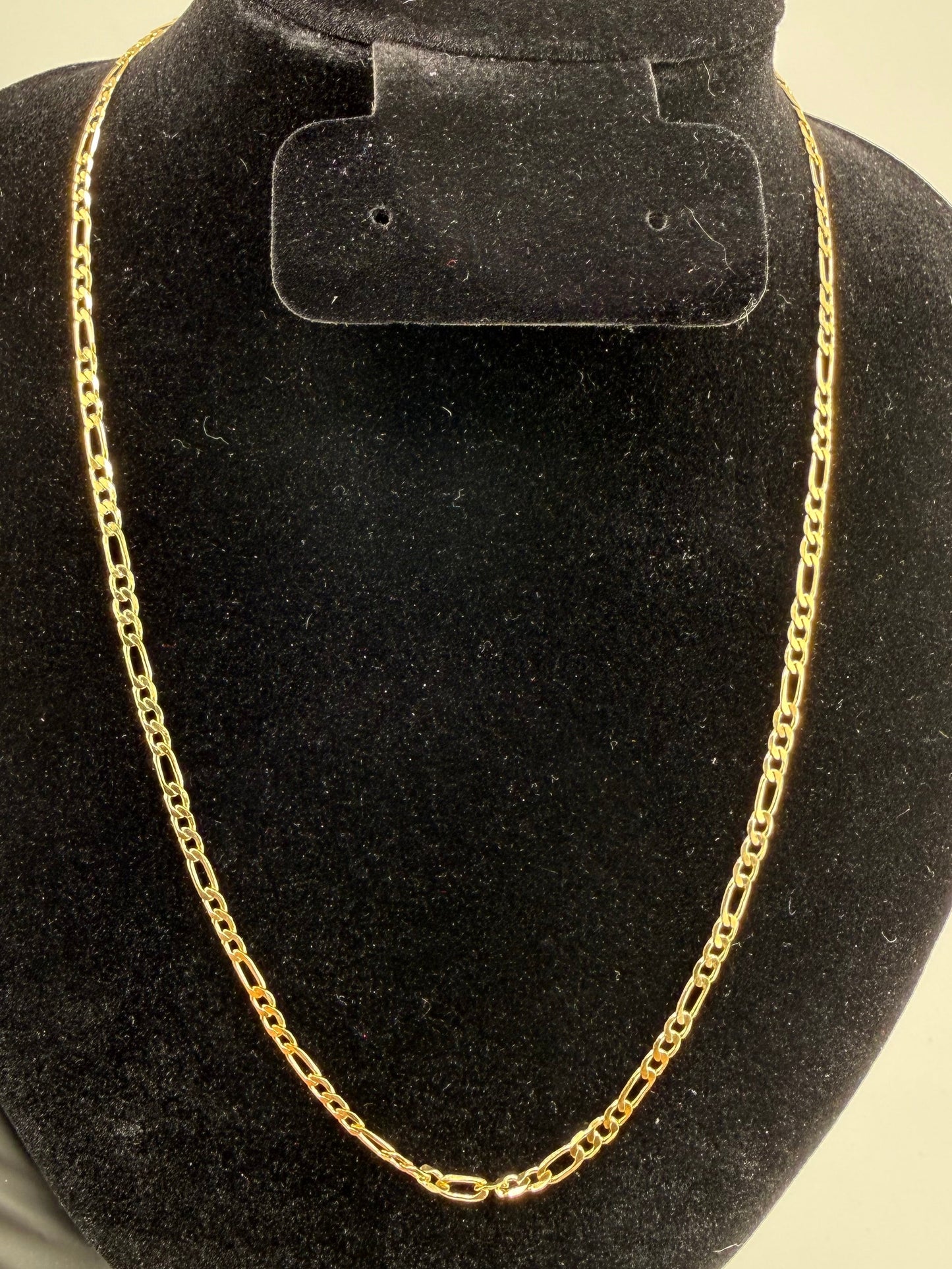 18" 3mm Figaro Chain 18K Gold Filled Brand New