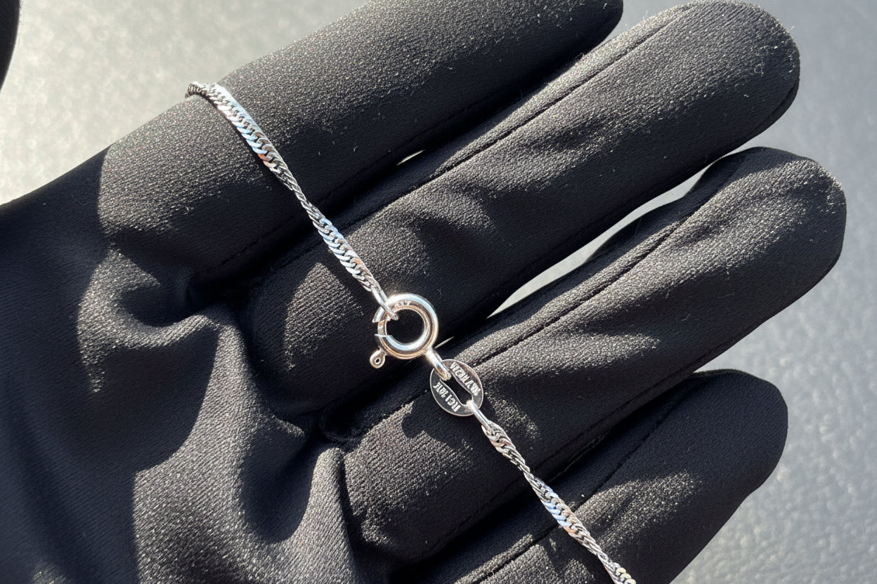 7" 10k Solid White Gold 1.4mm Singapore Link Bracelet Brand New