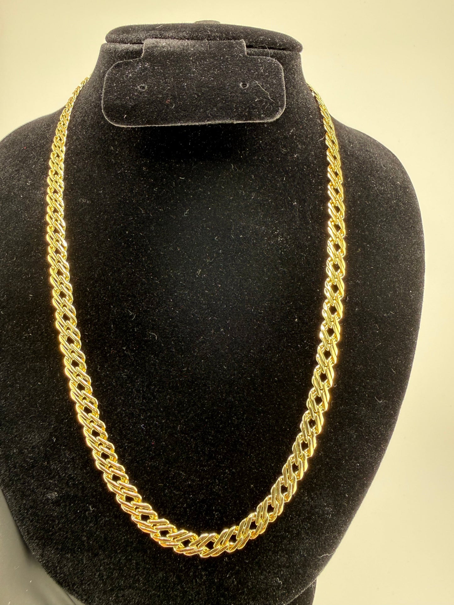 18" 5mm Double Cuban Link Chain 18K Gold Filled Brand New