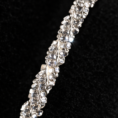 7.5" Diamond Cut Twisted Rock Bracelet 925 Sterling Silver Brand New