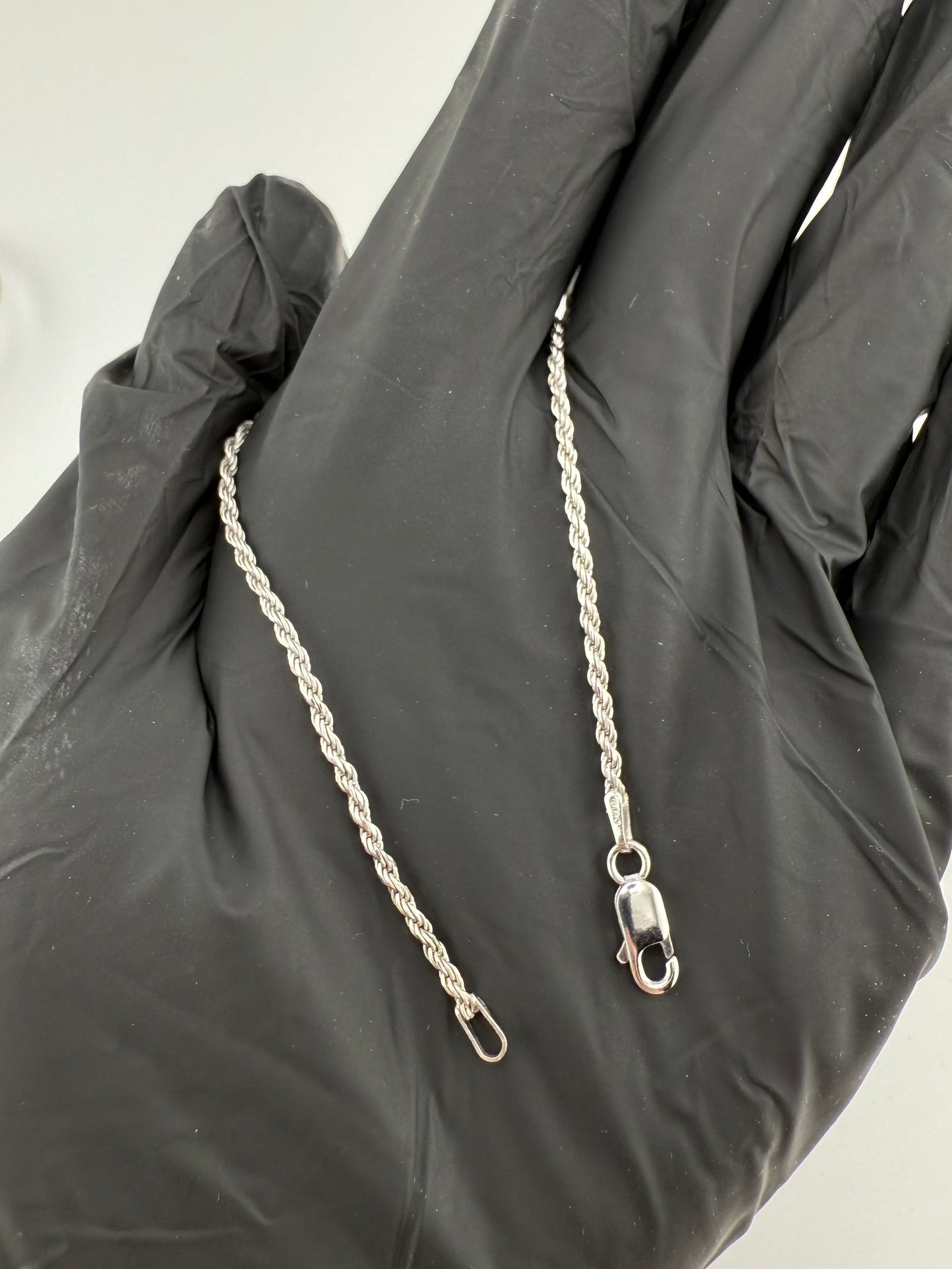 7" 1.3mm Diamond Cut Twisted Rope Bracelet 925 Sterling Silver Brand New