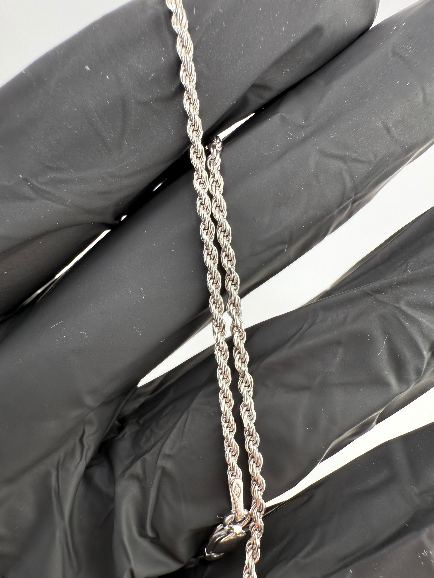 7" 1.3mm Diamond Cut Twisted Rope Bracelet 925 Sterling Silver Brand New
