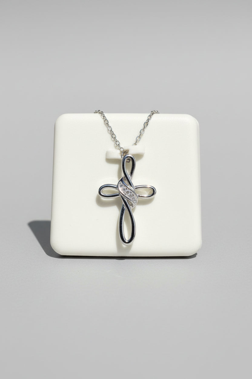 0.75ctw Moissanite Cross Pendant 925 Sterling Silver Brand New