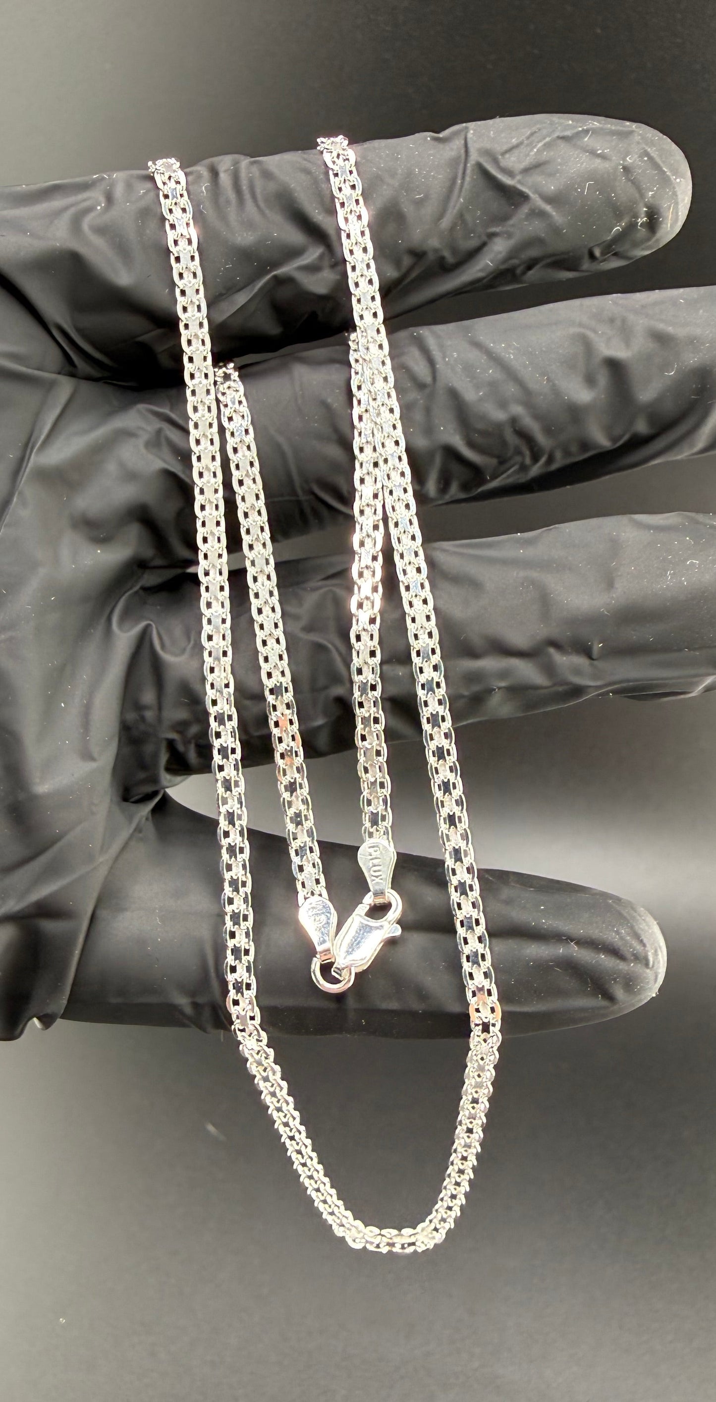 20" 3mm Bismark Link Chain 925 Sterling Silver Brand New
