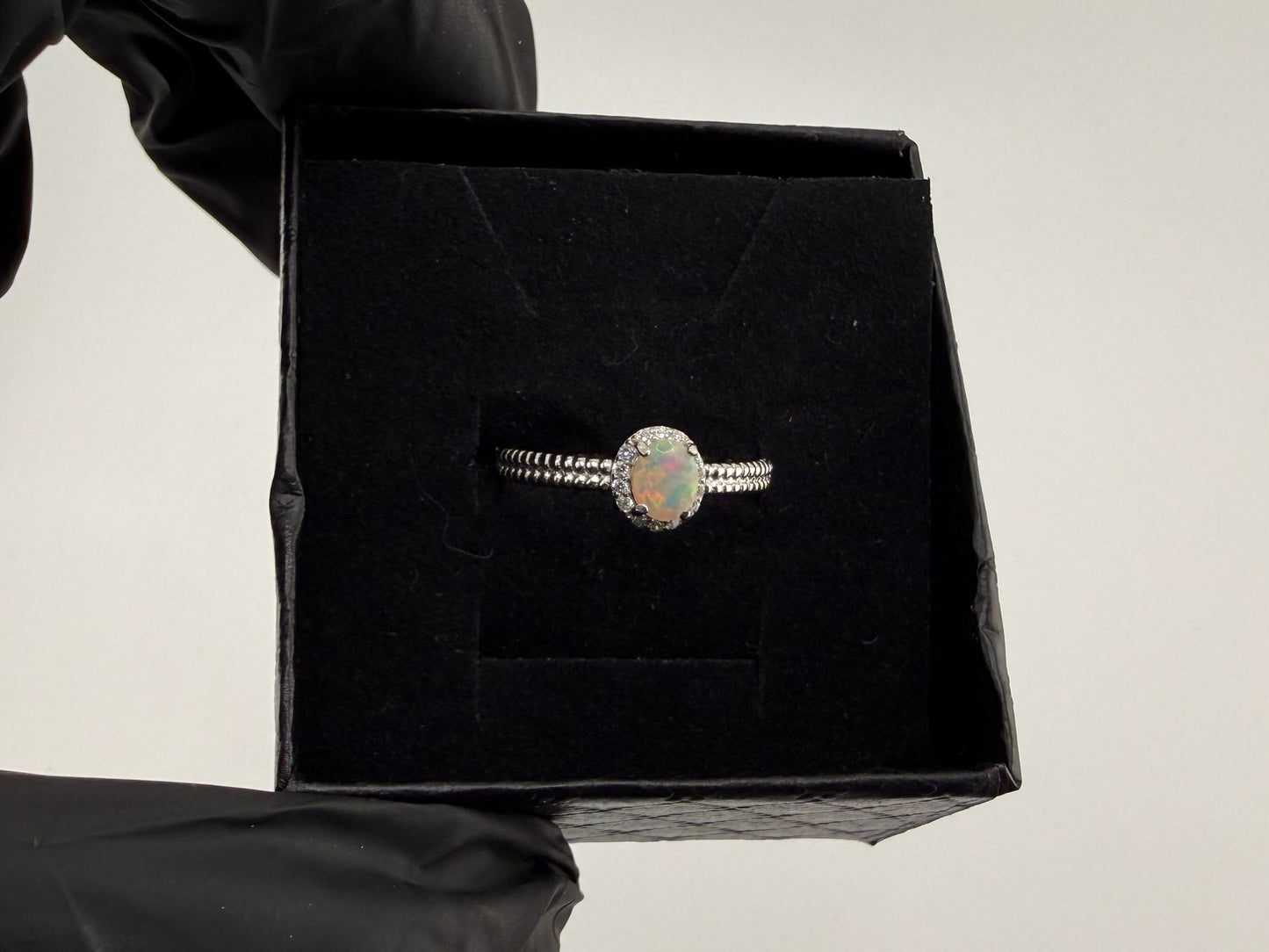 Opal Adjustable Ring 925 Sterling Silver Brand New