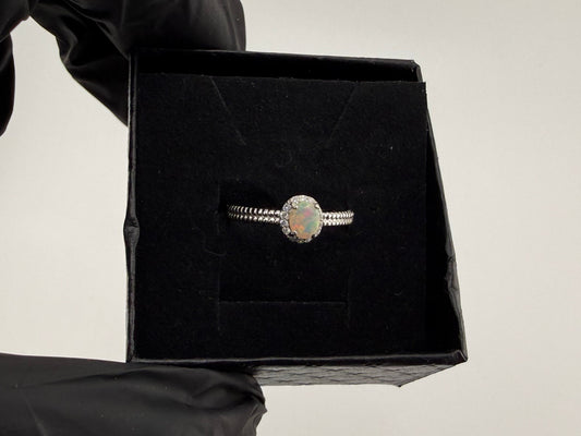 Opal Adjustable Ring 925 Sterling Silver Brand New