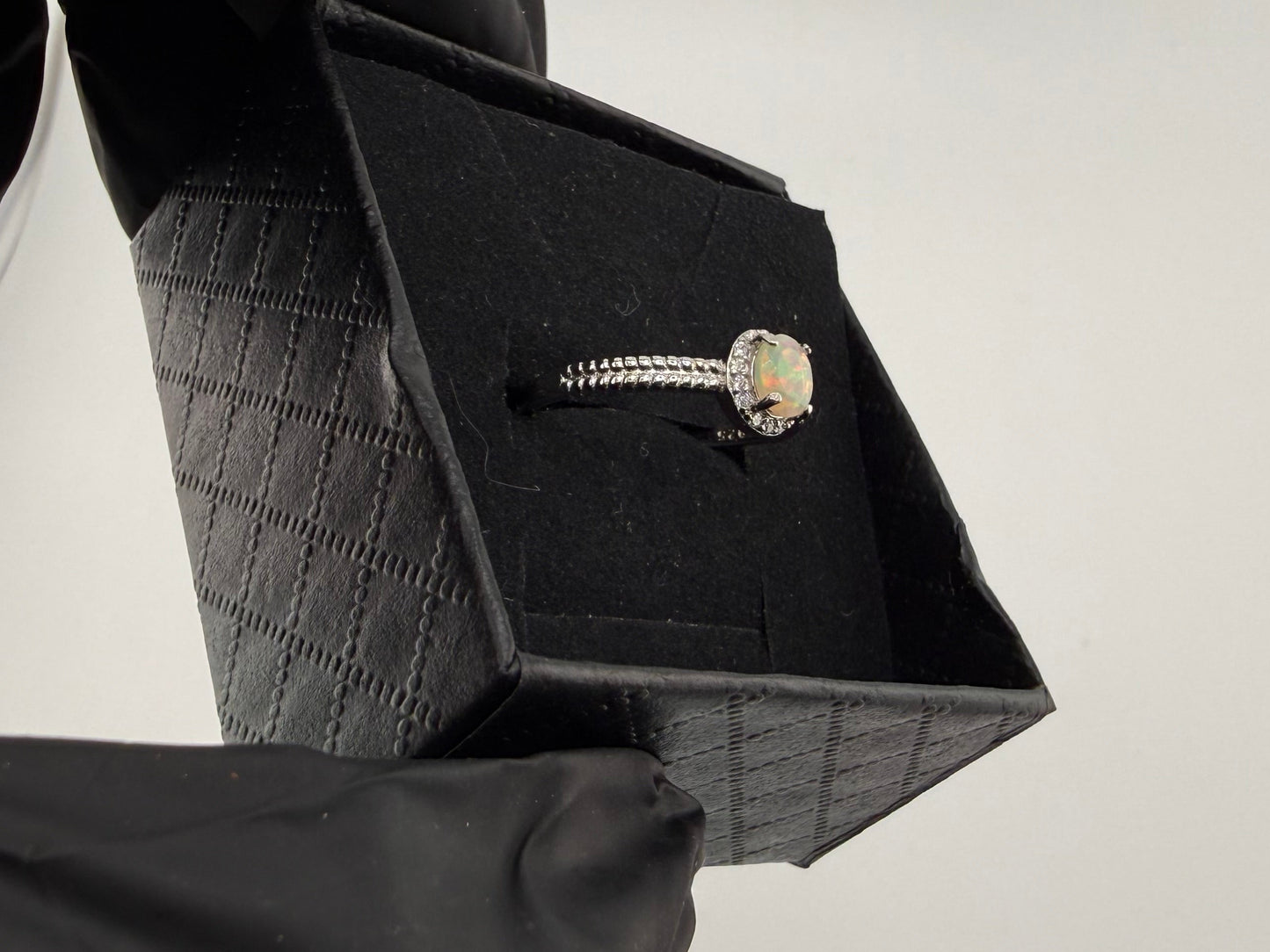 Opal Adjustable Ring 925 Sterling Silver Brand New