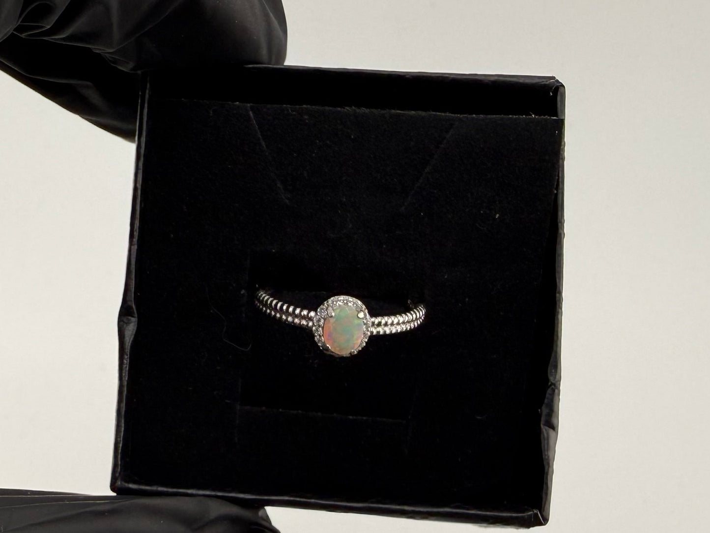 Opal Adjustable Ring 925 Sterling Silver Brand New