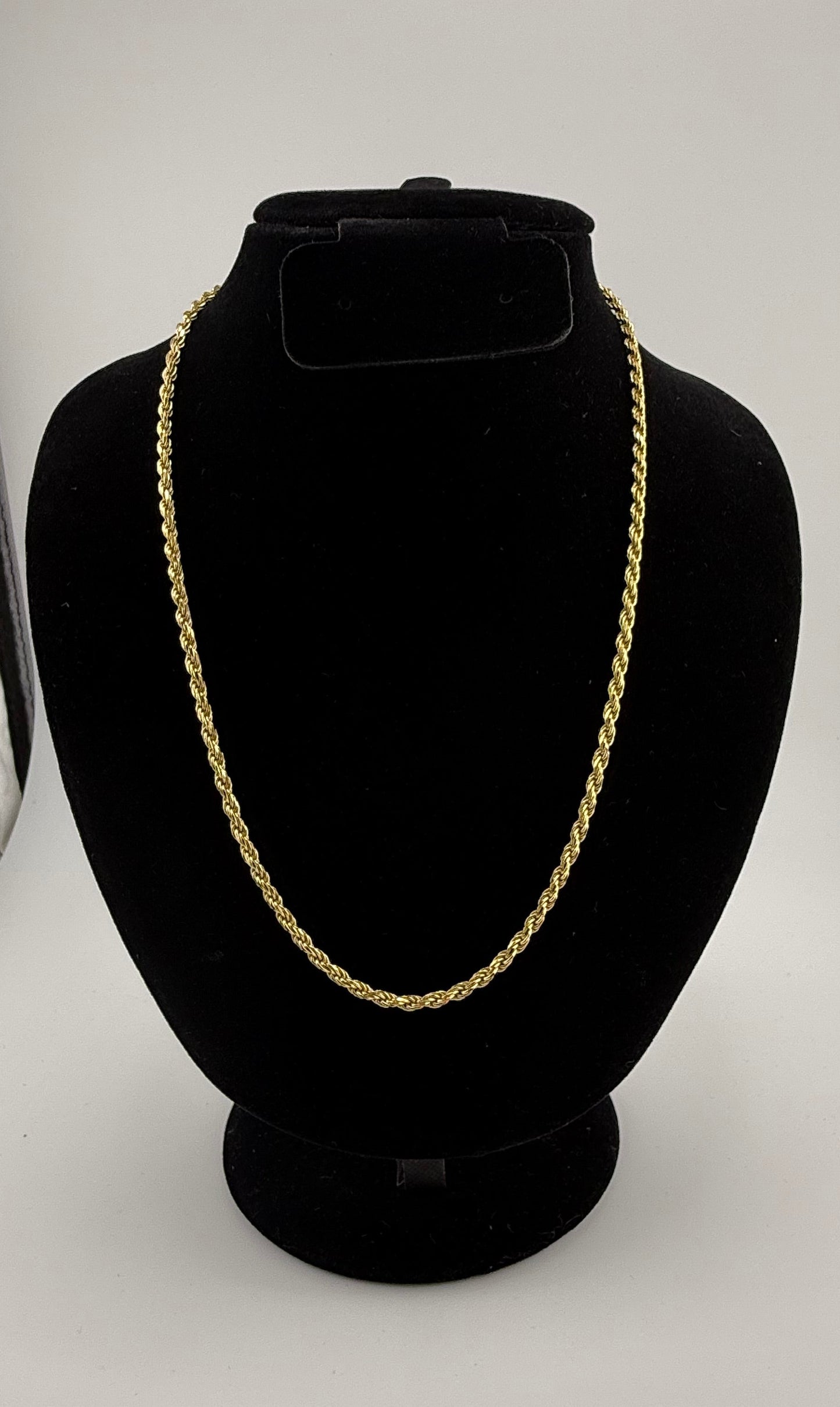 18" 3mm Yellow Gold Over 925 Sterling Silver Chain Brand New
