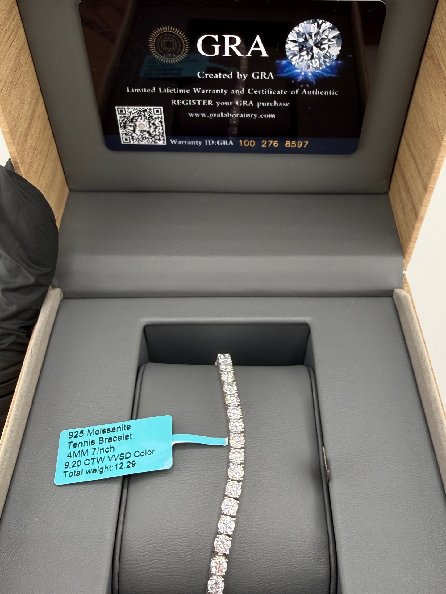 7" 4mm Moissanite Tennis Bracelet 925 Sterling Silver Brand New