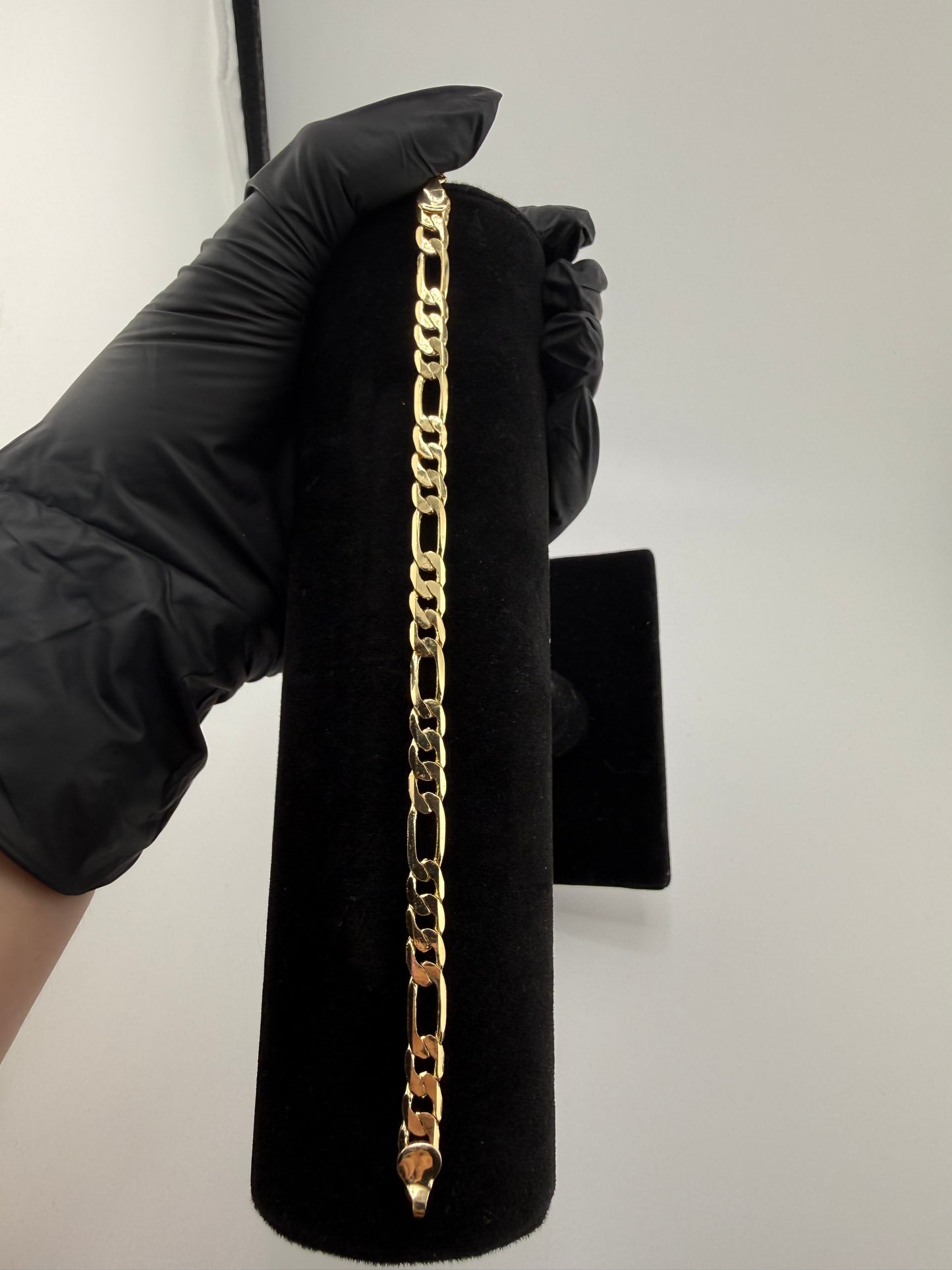 7.5" 5.6mm Figaro Link Bracelet 18K Gold Filled Brand New