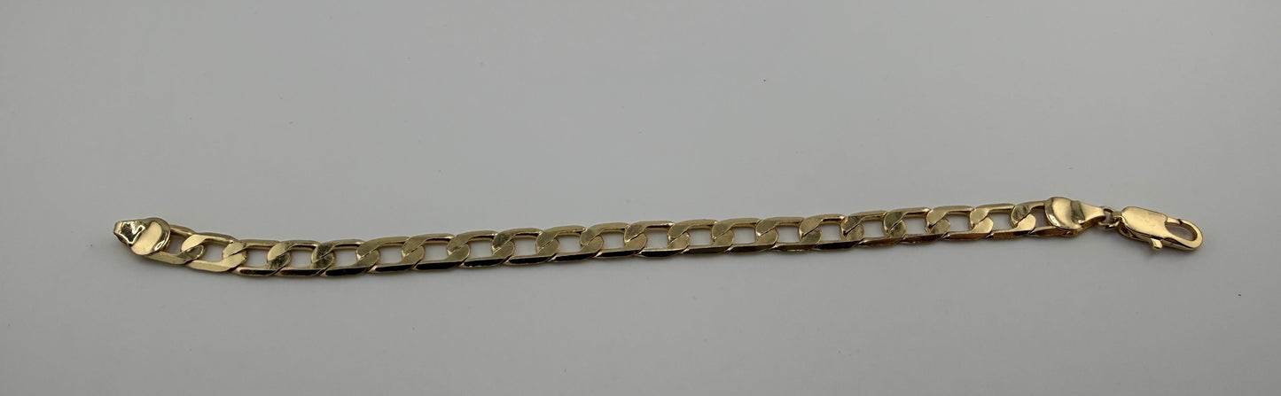 8" 7.6mm Cuban Link Bracelet 18K Gold Filled Brand New