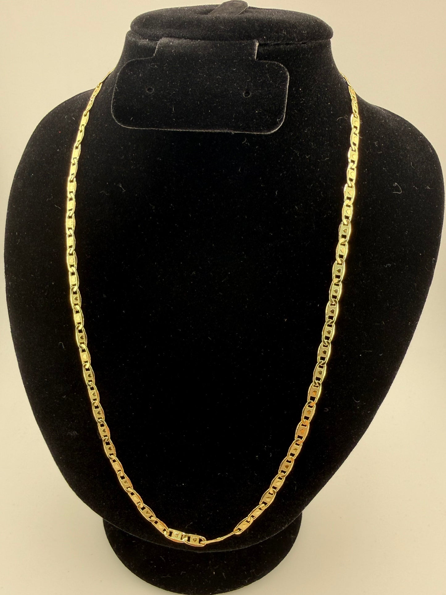 20" 3.4mm Diamond Cut Valentino Chain with Hearts 18K Gold Filled Brand New