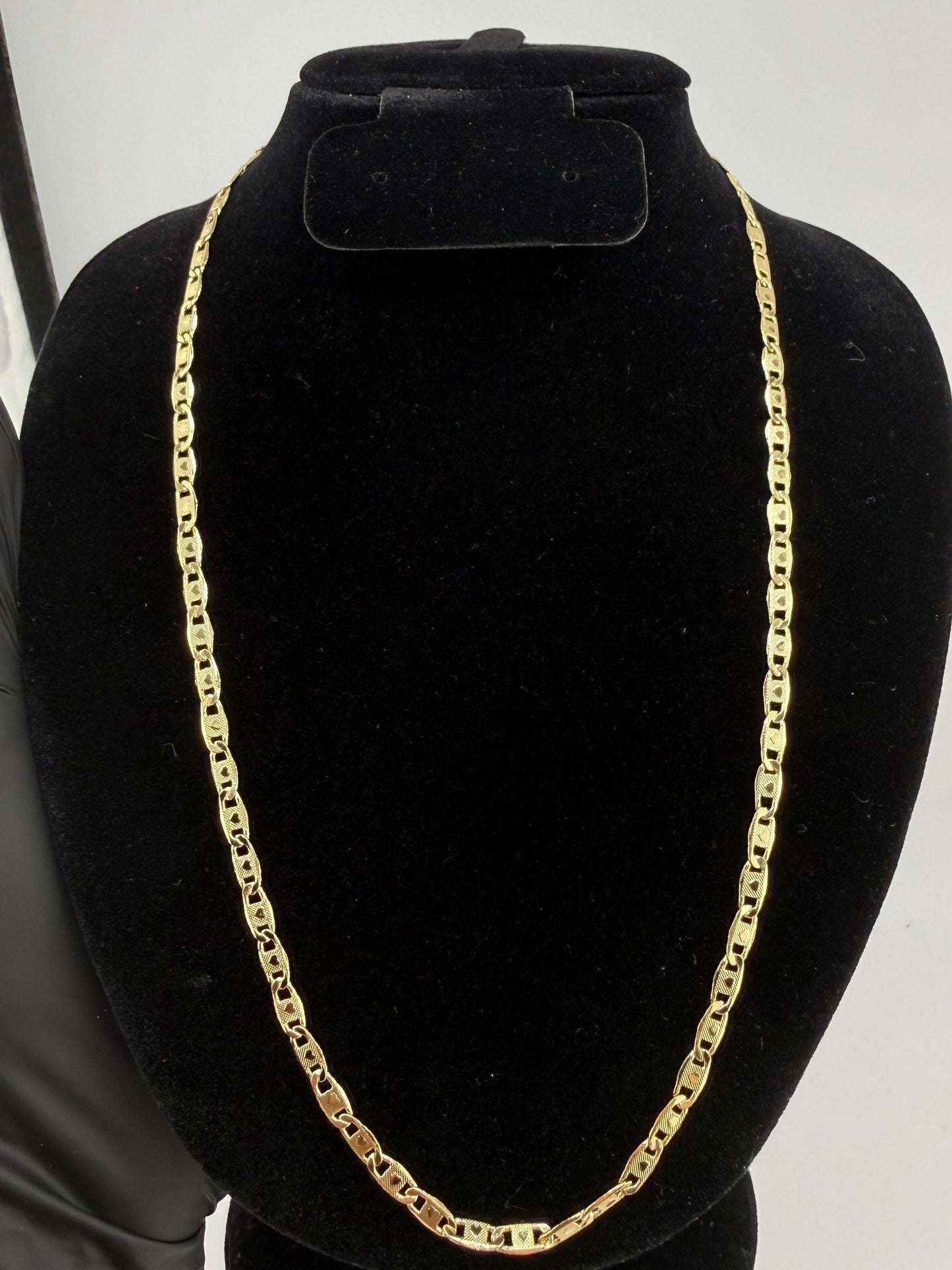 20" 3.4mm Diamond Cut Valentino Chain with Hearts 18K Gold Filled Brand New