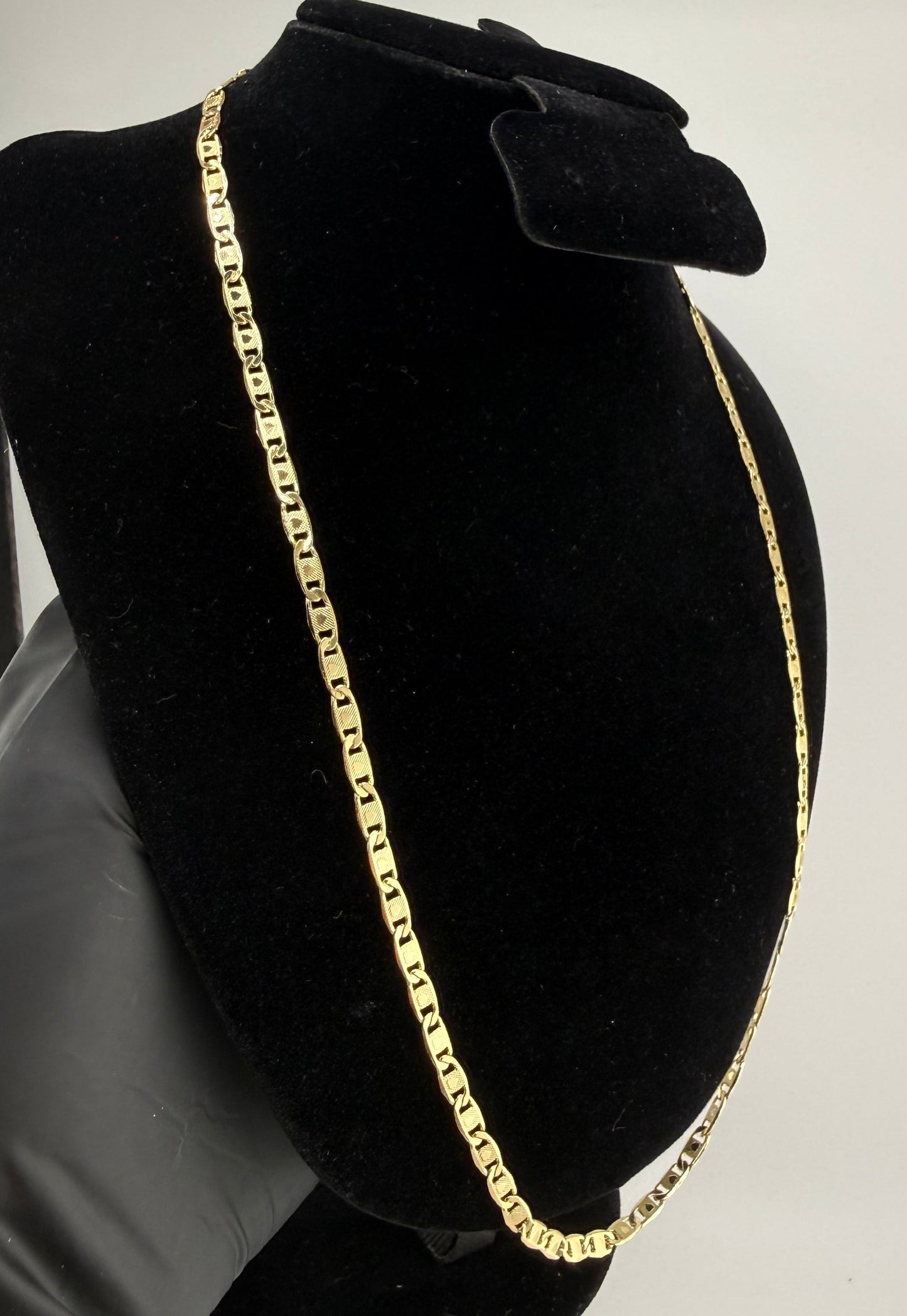 22" 3.4mm Diamond Cut Valentino Chain with Hearts 18K Gold Filled Brand New