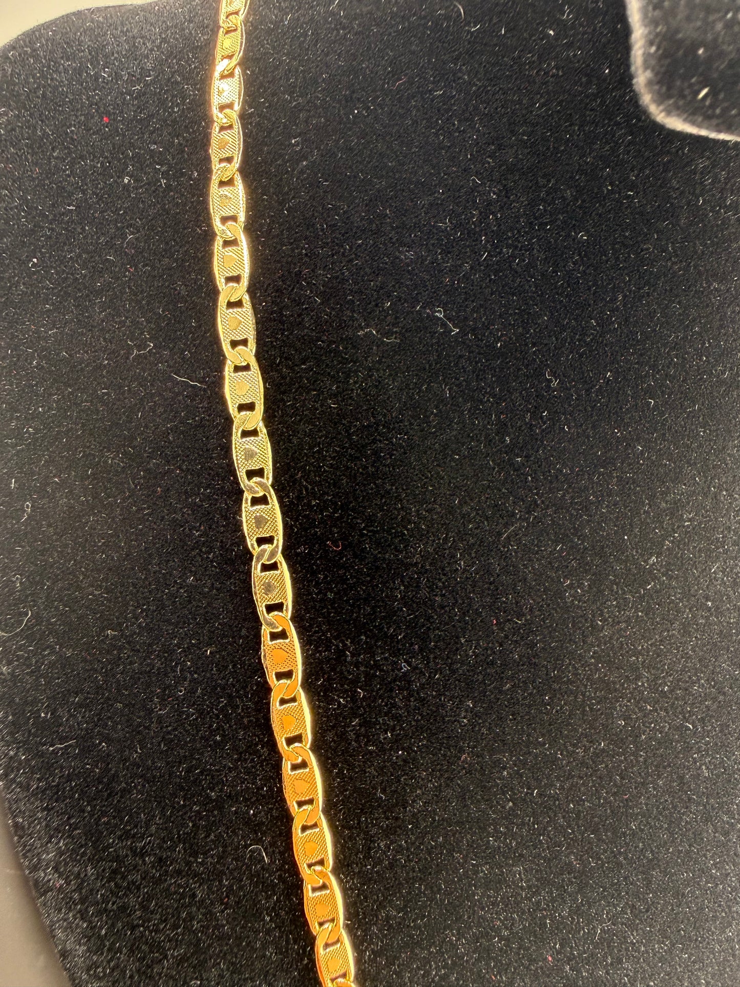 22" 3.4mm Diamond Cut Valentino Chain with Hearts 18K Gold Filled Brand New