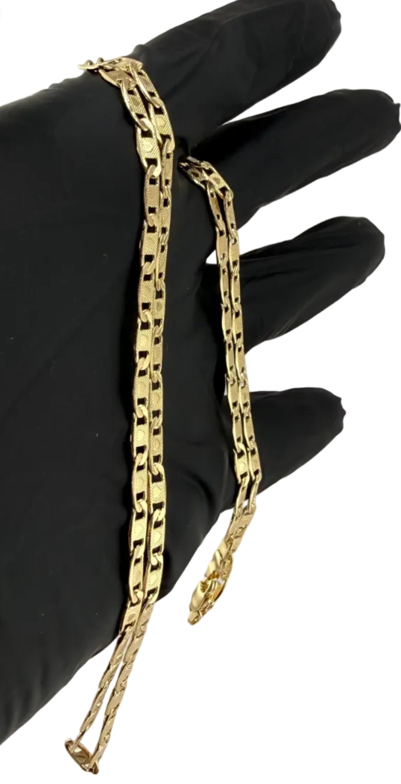 22" 3.4mm Diamond Cut Valentino Chain with Hearts 18K Gold Filled Brand New