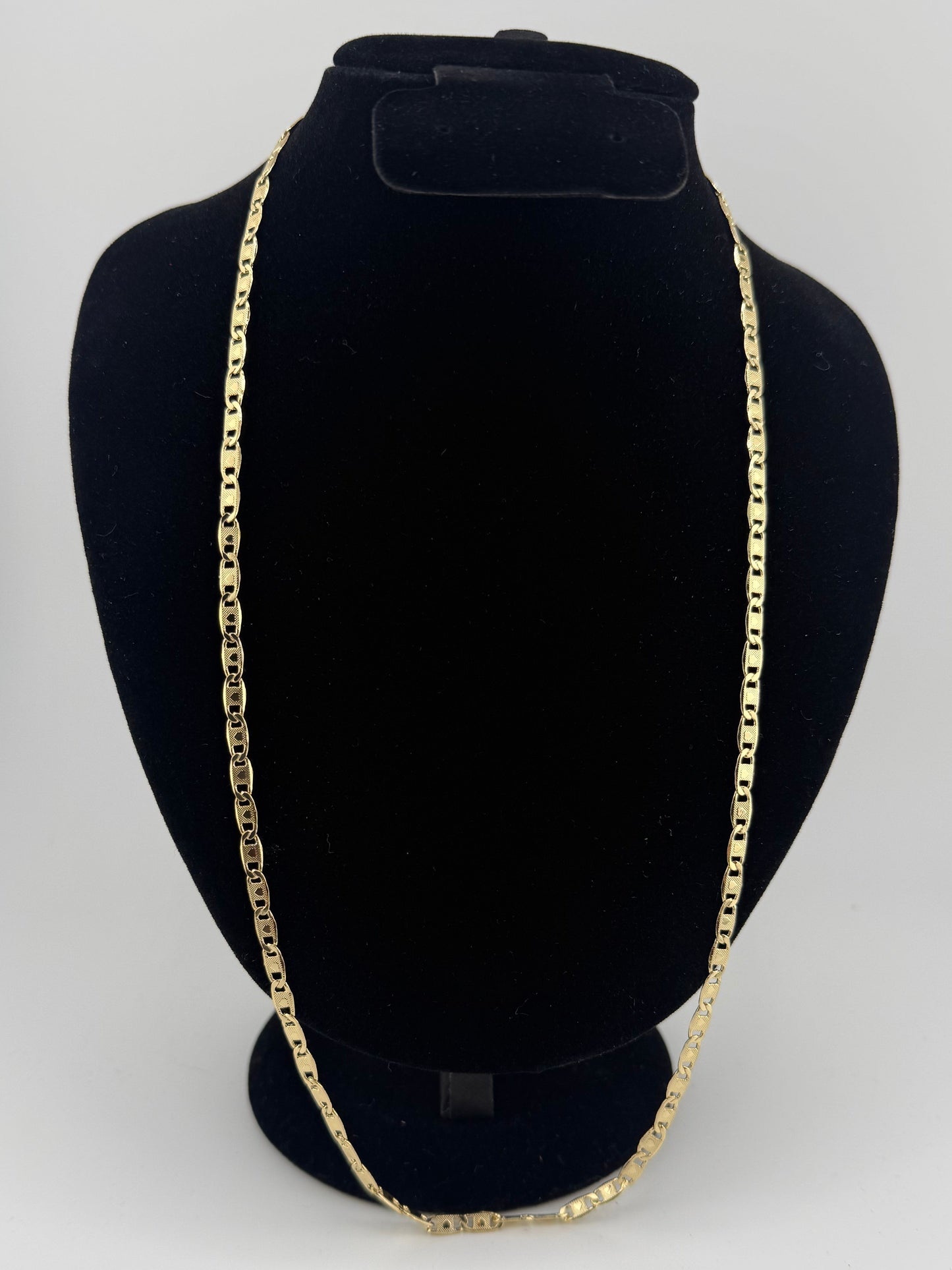 24" 3.4mm Diamond Cut Valentino Chain with Hearts 18K Gold Filled Brand New