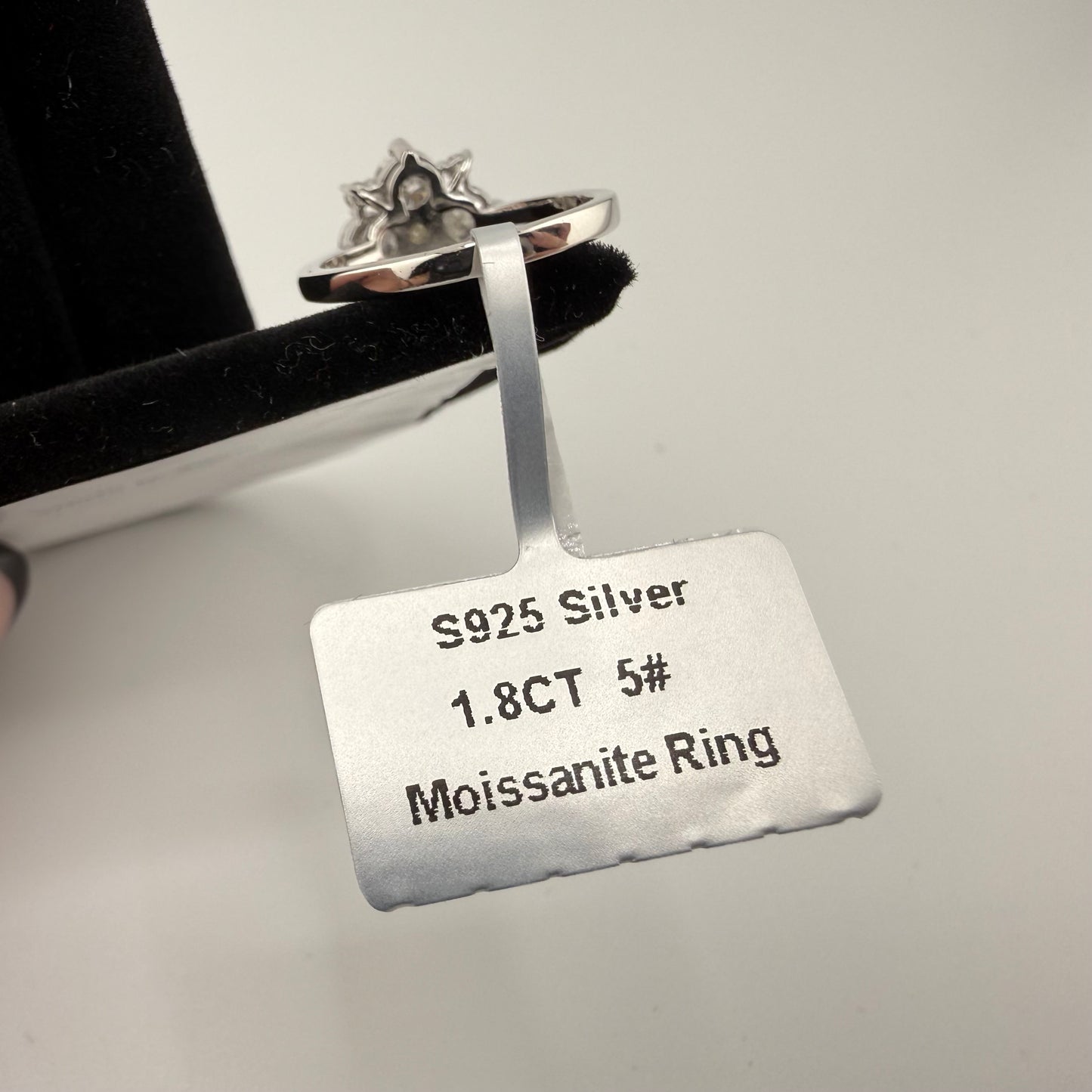 Cluster Moissanite Ring 1.8ctw 925 Sterling Silver Brand New
