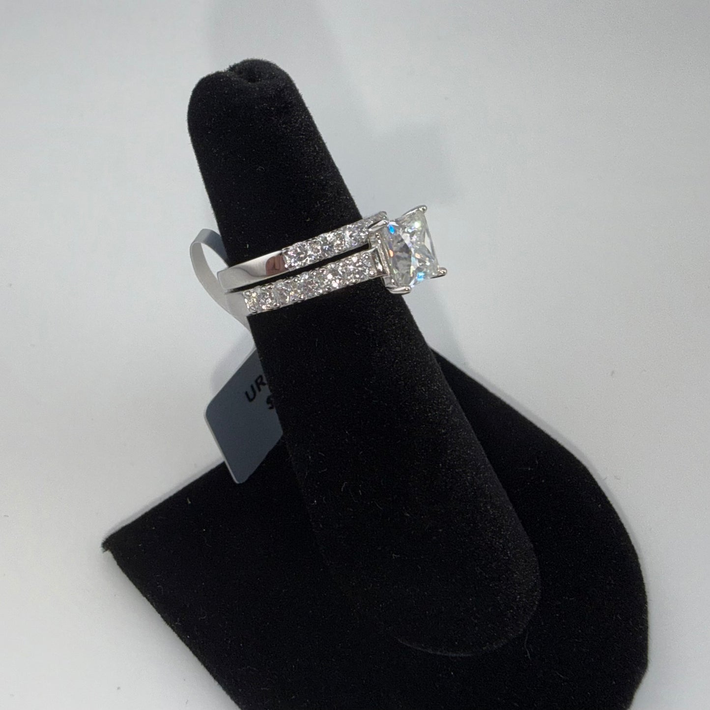 Moissanite Engagement Ring Set 3.61ctw Size 6 925 Sterling Silver Brand New
