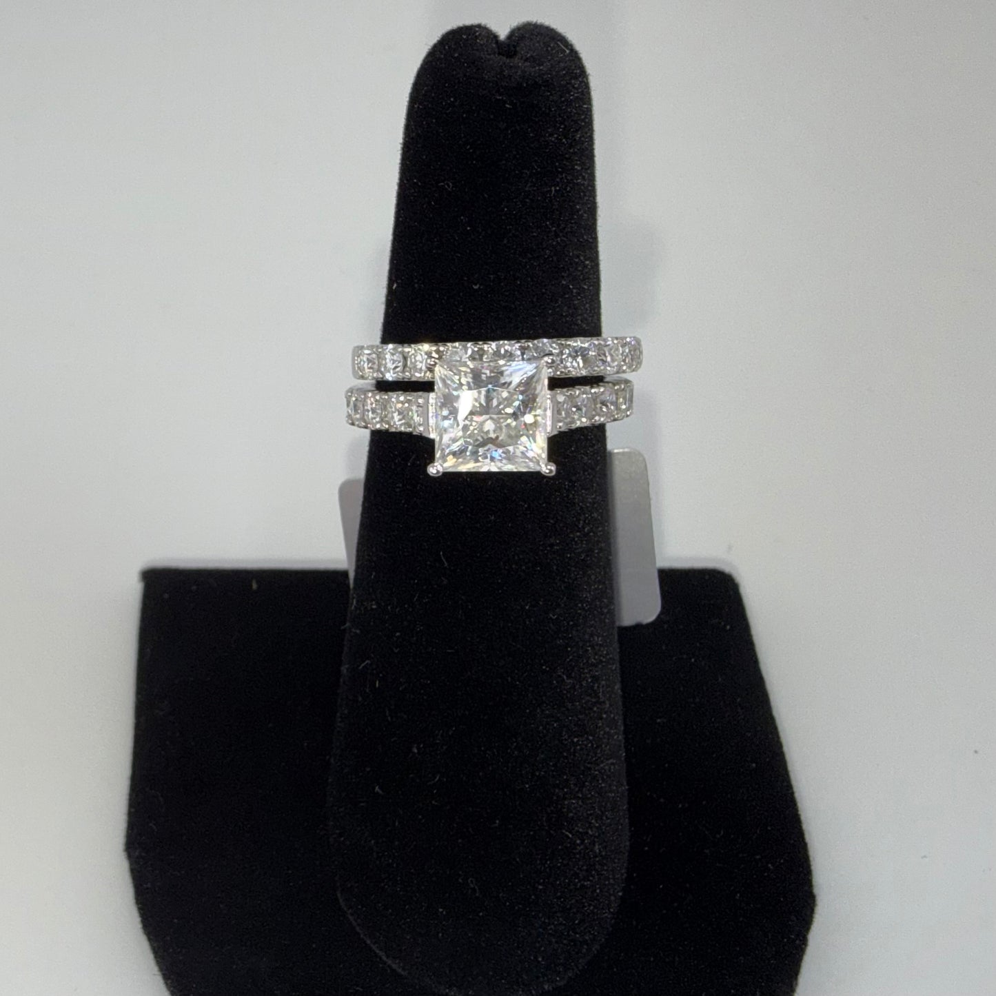 Moissanite Engagement Ring Set 3.61ctw Size 6 925 Sterling Silver Brand New