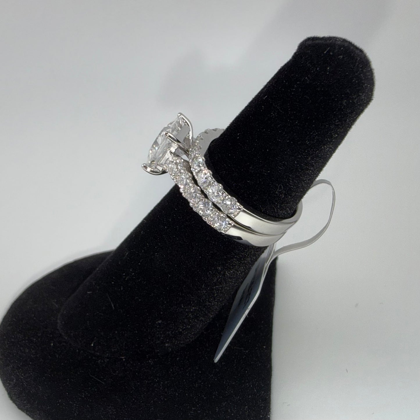 Moissanite Engagement Ring Set 3.61ctw Size 6 925 Sterling Silver Brand New
