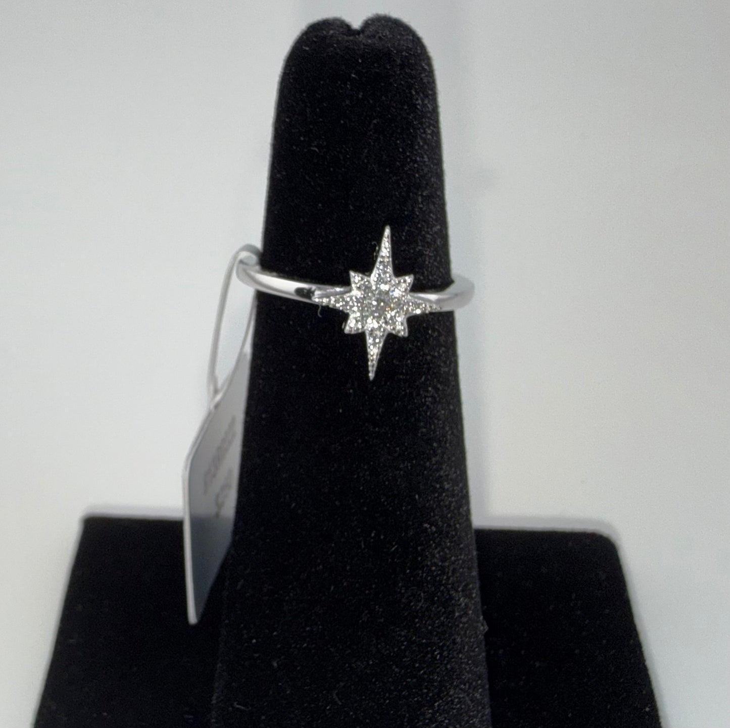 Starburst Moissanite Ring 0.09ctw Size 5 925 Sterling Silver Brand New