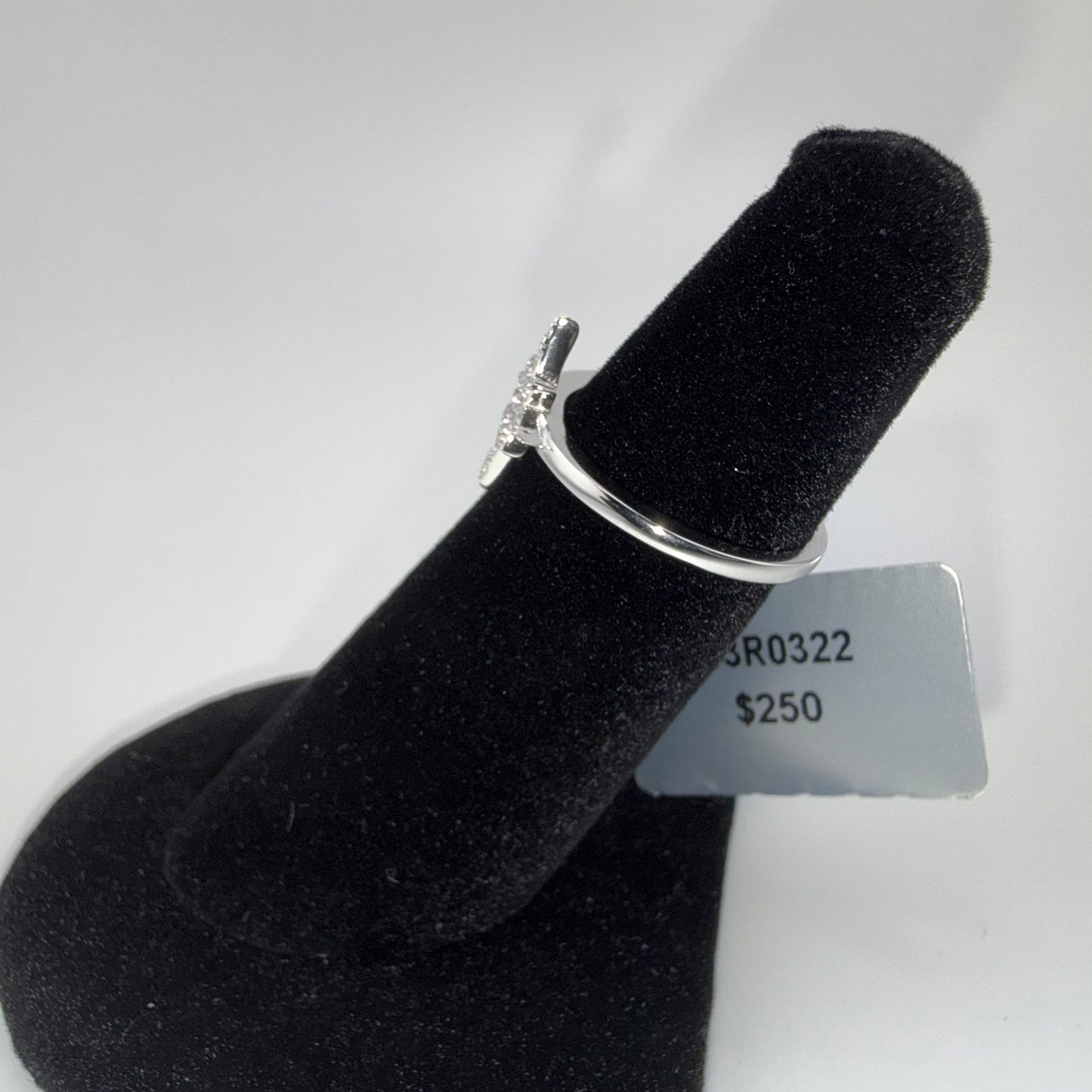 Starburst Moissanite Ring 0.09ctw Size 5 925 Sterling Silver Brand New