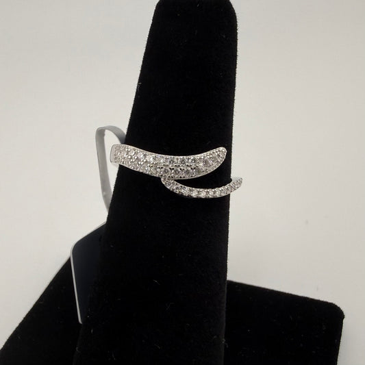 Crisscross Moissanite Ring 0.29ctw Size 6 925 Sterling Silver Brand New