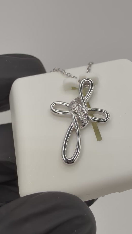 0.75ctw Moissanite Cross Pendant 925 Sterling Silver Brand New